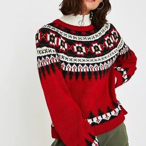 UO Henry Fairisle Jumper Sweater Urban Outfitters UK